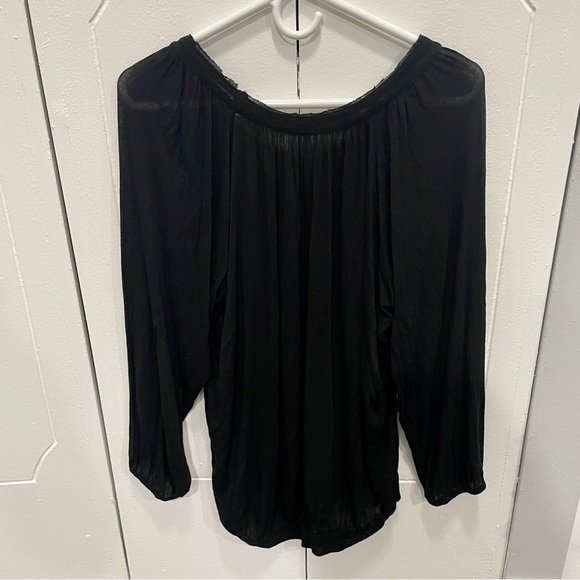 Free People Black Draping Long Sleeve Shirt - Picture 2 of 11